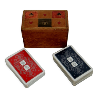 Card game BP Grimaud gilding collection card box leather box bridge
