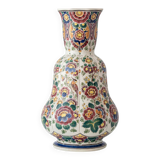 Vase hollandais Delft double gourde, monumental polychrome peint à la main, années 1950