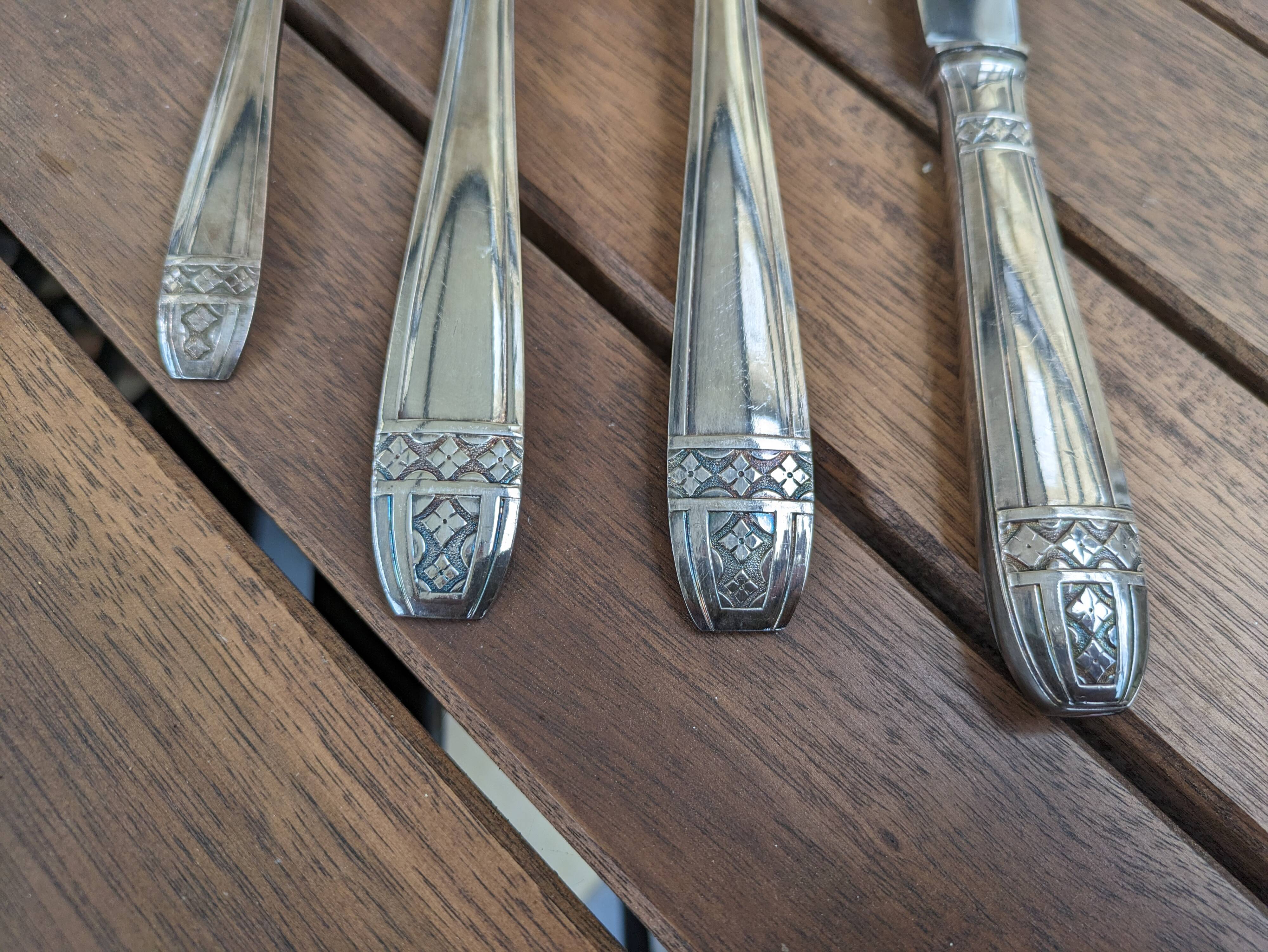 Silver plated cutlery set 84g Noel Collet hallmark