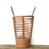 Umbrella stand with rattan and bamboo handles, 1970s
