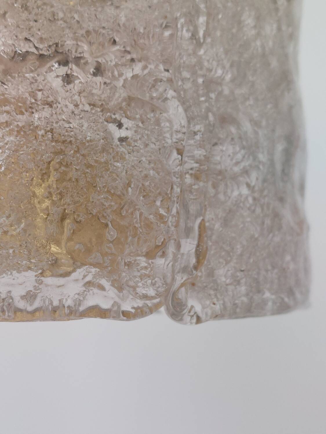 Vintage glass and brass suspension by Hillebrand Germany.