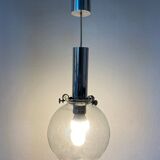 Vintage design pendant lamp globe in transparent glass