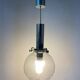 Suspension vintage design lampe globe en verre transparente