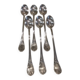 6 silver-plated metal dessert spoons by Christofle Marly, 19.6 cm.