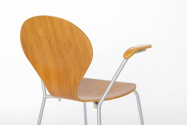 Chaise de bureau vintage en métal et contreplaqué, années 1980 – Chaise de bureau minimaliste