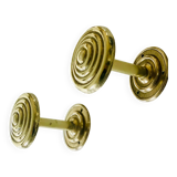 2 gold metal curtain tieback hooks