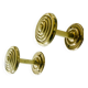 2 gold metal curtain tieback hooks