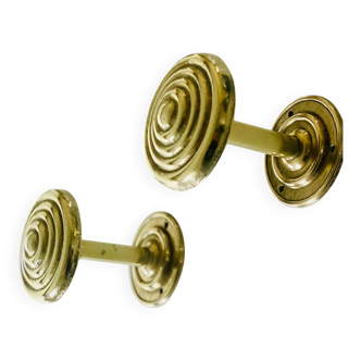 2 gold metal curtain tieback hooks