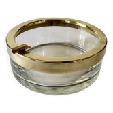 Grand cendrier en verre et laiton