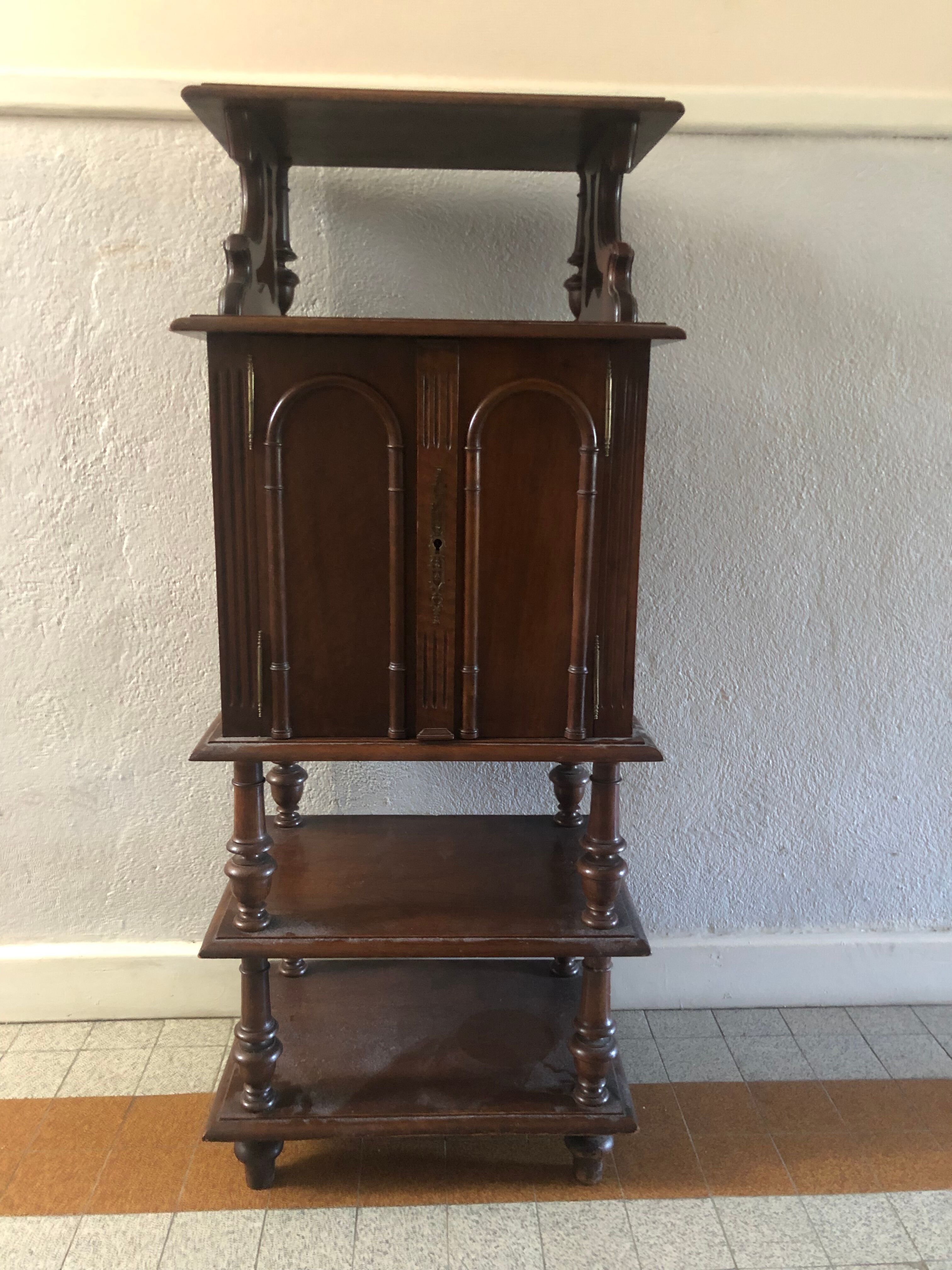 Antique wood music cabinet noble