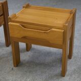 Pair of elm bedside tables for maison regain 1970s