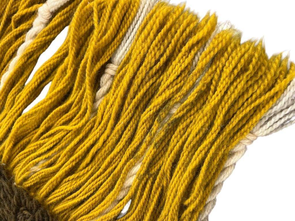 Vintage rug ochre yellow - brown / floor rug / wall tapestry