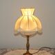 French Vintage Brass Table Lamp With Cream Fringed Shade 5567