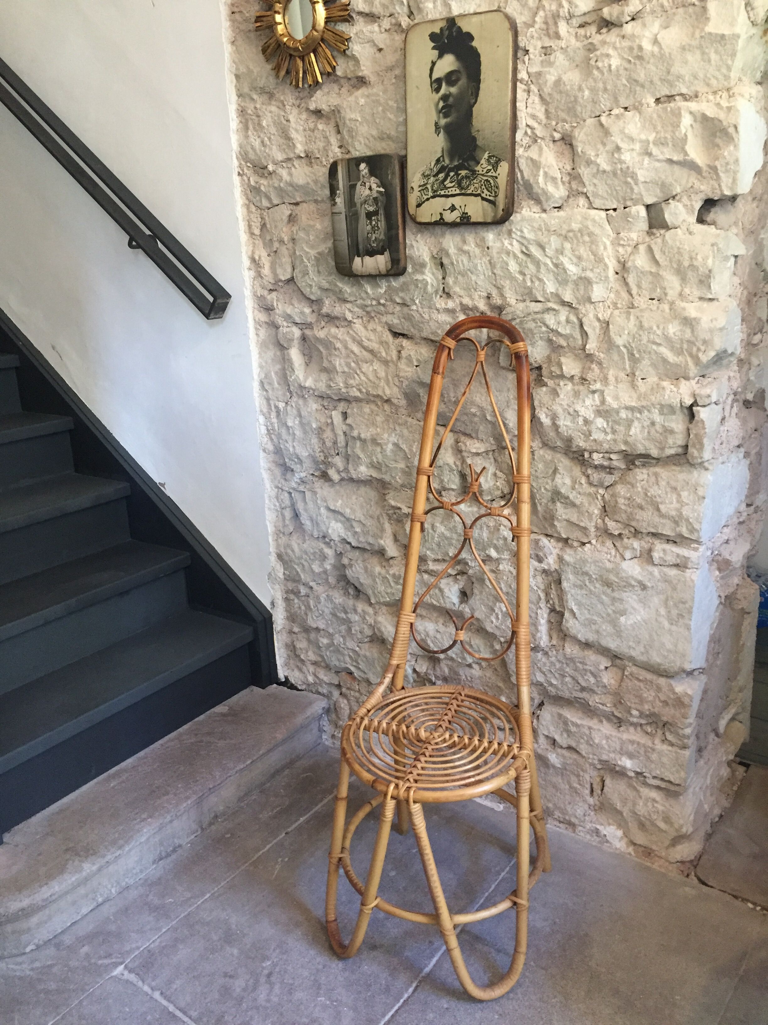 Lot of two rattan chairs