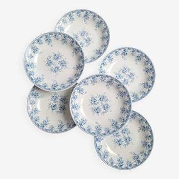 6 assiettes creuses Rivanel bleues