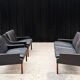 Canapé et 2 fauteuils scandinaves en cuir