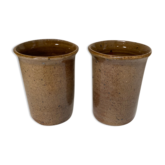 Pair of sandstone mugs