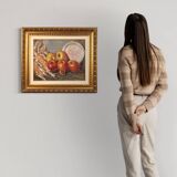 Tableau italien nature morte signé A. Merello du 20ème siècle
