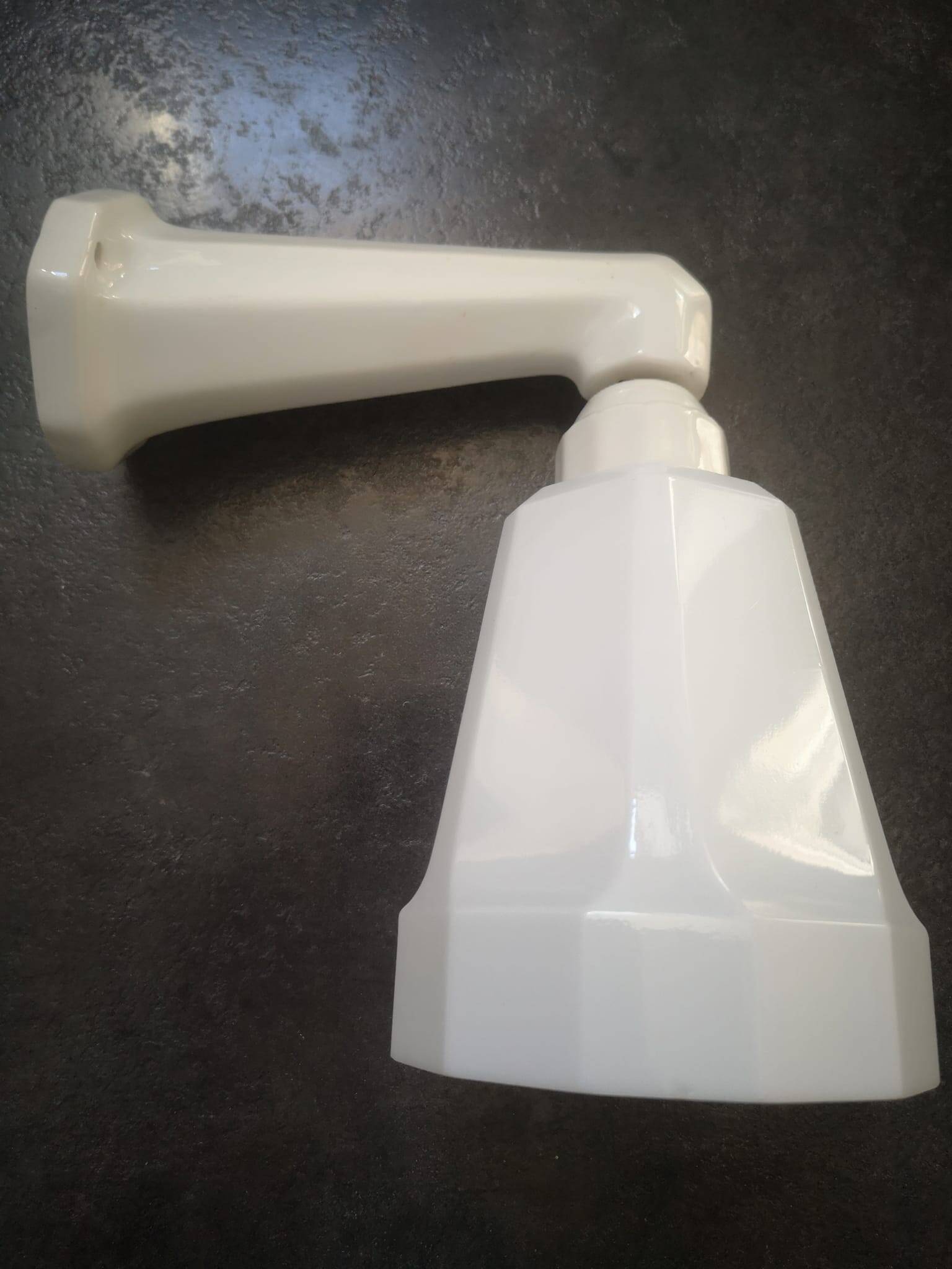Old white porcelain bathroom wall light art deco 1930 opaline tulip