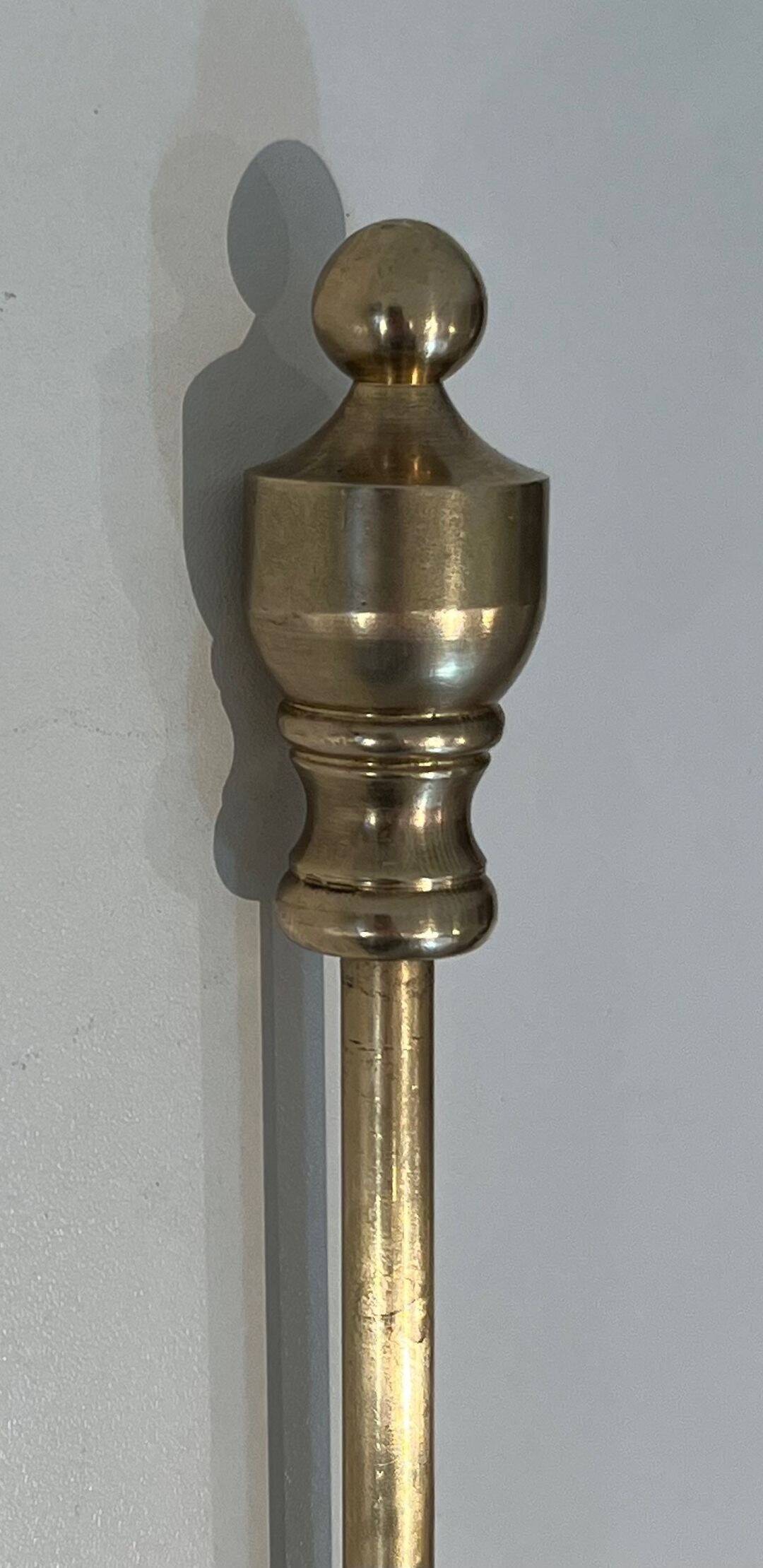 Neoclassical Fire Necessity in Polished Brass on Stand