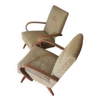 2 Art Deco armchairs by Jendrich Halabala