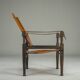 Swiss Leather Safari Chair attributed to Wilhelm Kienzle for Wohnbedarf