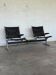 Assise tandem d’aéroport vintage Eames – 2 sièges avec table intégrée