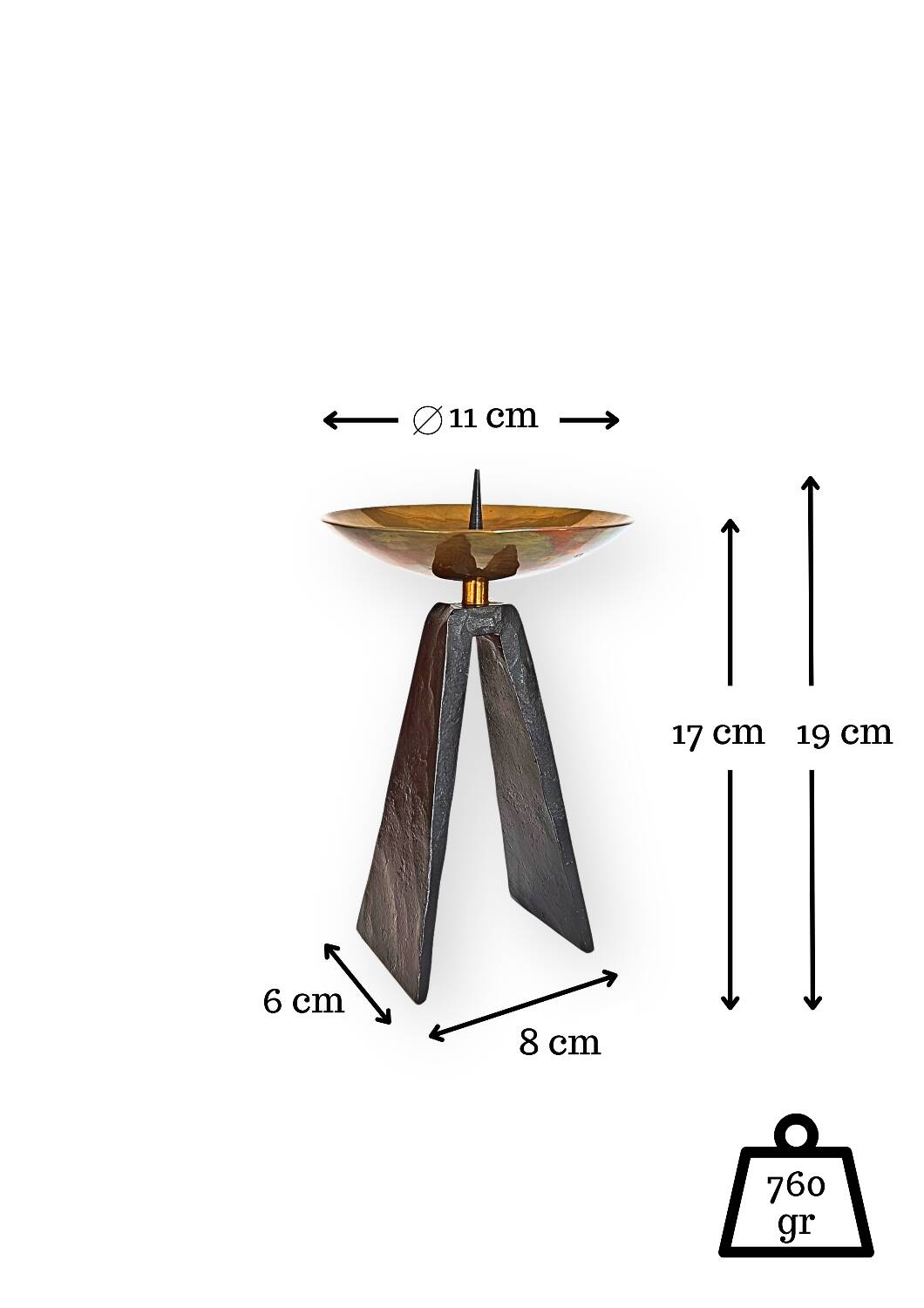 Mid-Century Modern Brutalist Candleholder