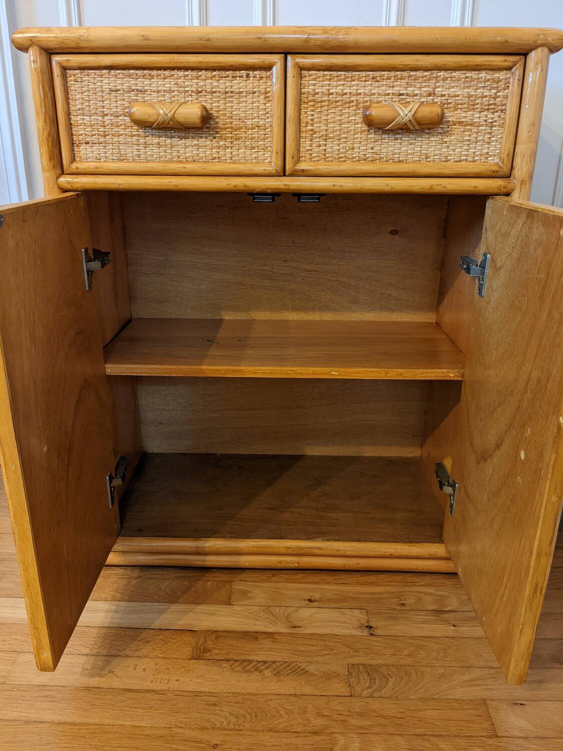 Rattan and wicker chest of drawers