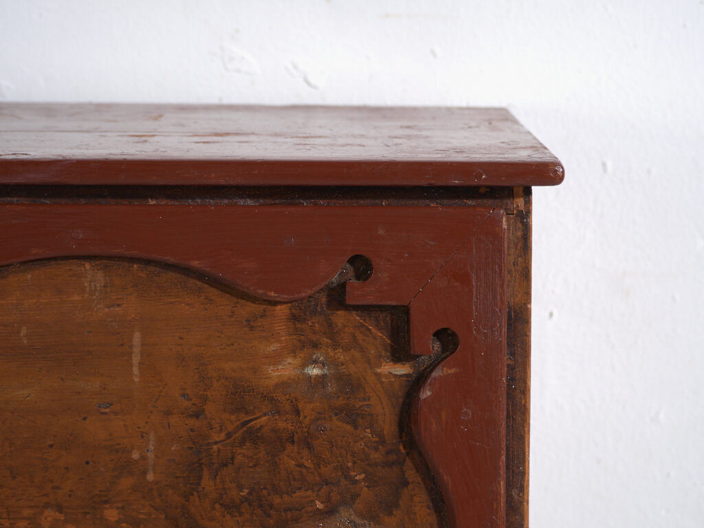 Commode secrétaire ancienne en pin – Bureau rustique européen à abattant – circa 1900