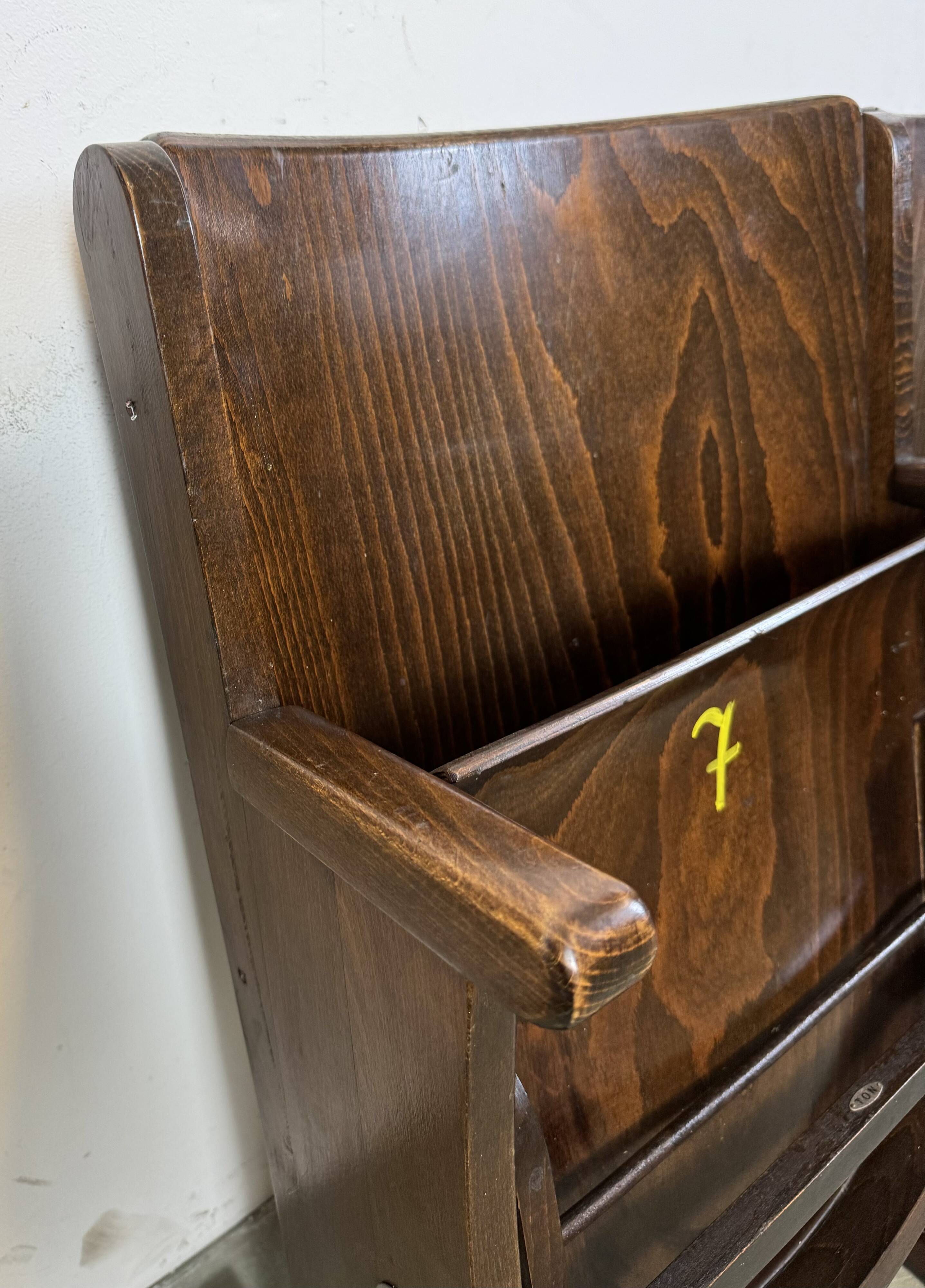 Banc de cinéma vintage à deux places de ton, années 1960