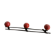 Coat rack with 3 red wooden balls