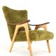 Two tone doodle armchair 'Wing'  fully restored unique upholstery wingback