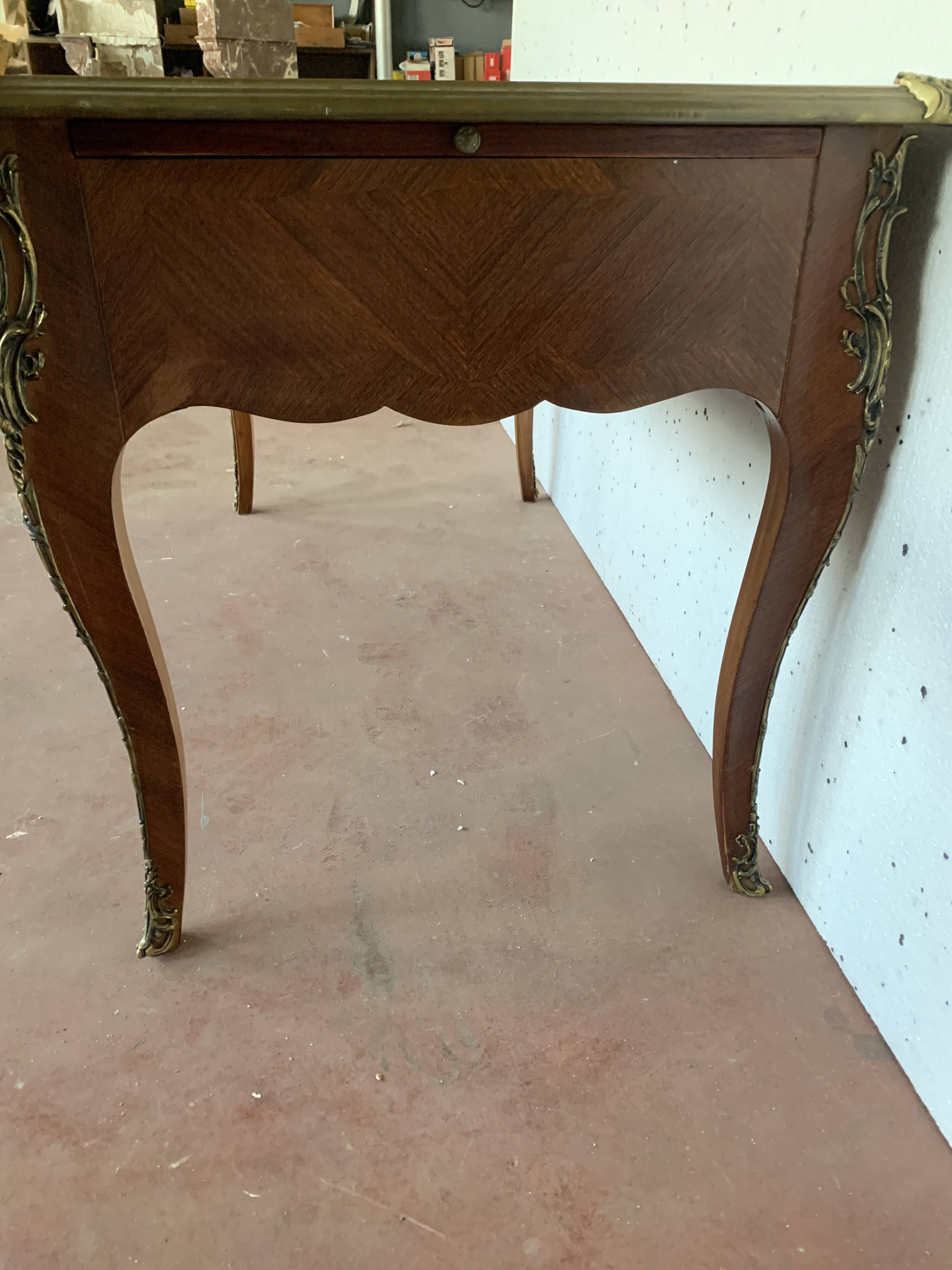Louis XV style state desk Red leather top 20th century