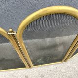 Antique 1920s vintage brass fireplace screen