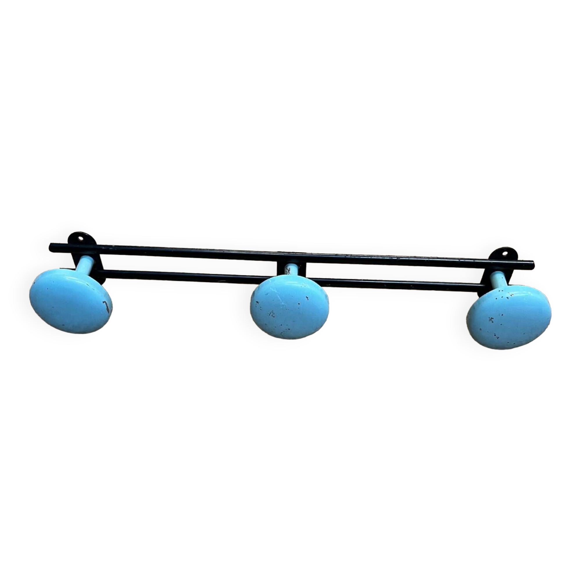 Vintage metal coat rack with 3 hooks