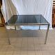Table vintage extensible verre teinté et chrome Milo Baughman - Années 70
