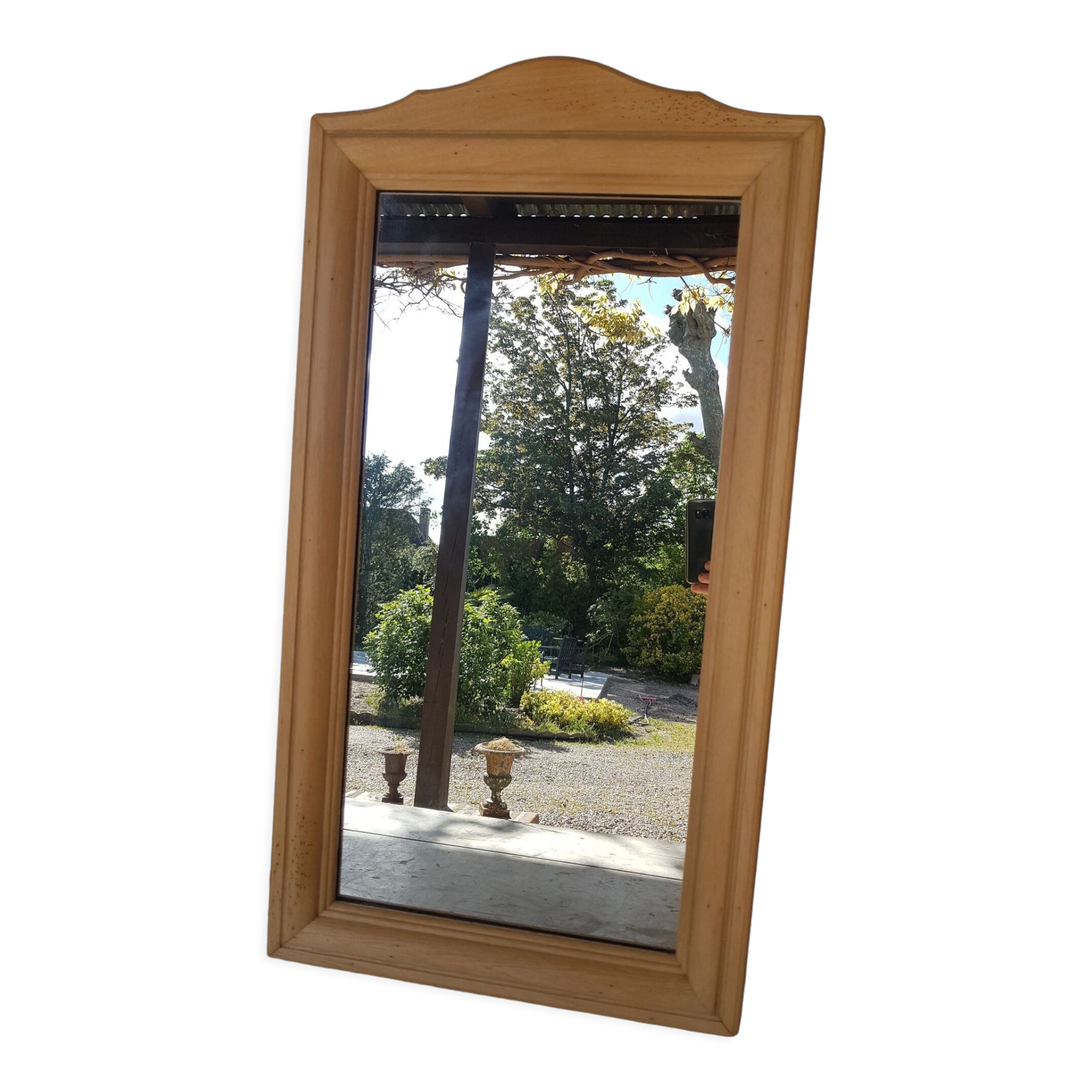 Rectangular mirror solid sandblasted beech 43x76cm