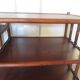 Retro side table - vinyl furniture - rattan and bamboo - 1980s