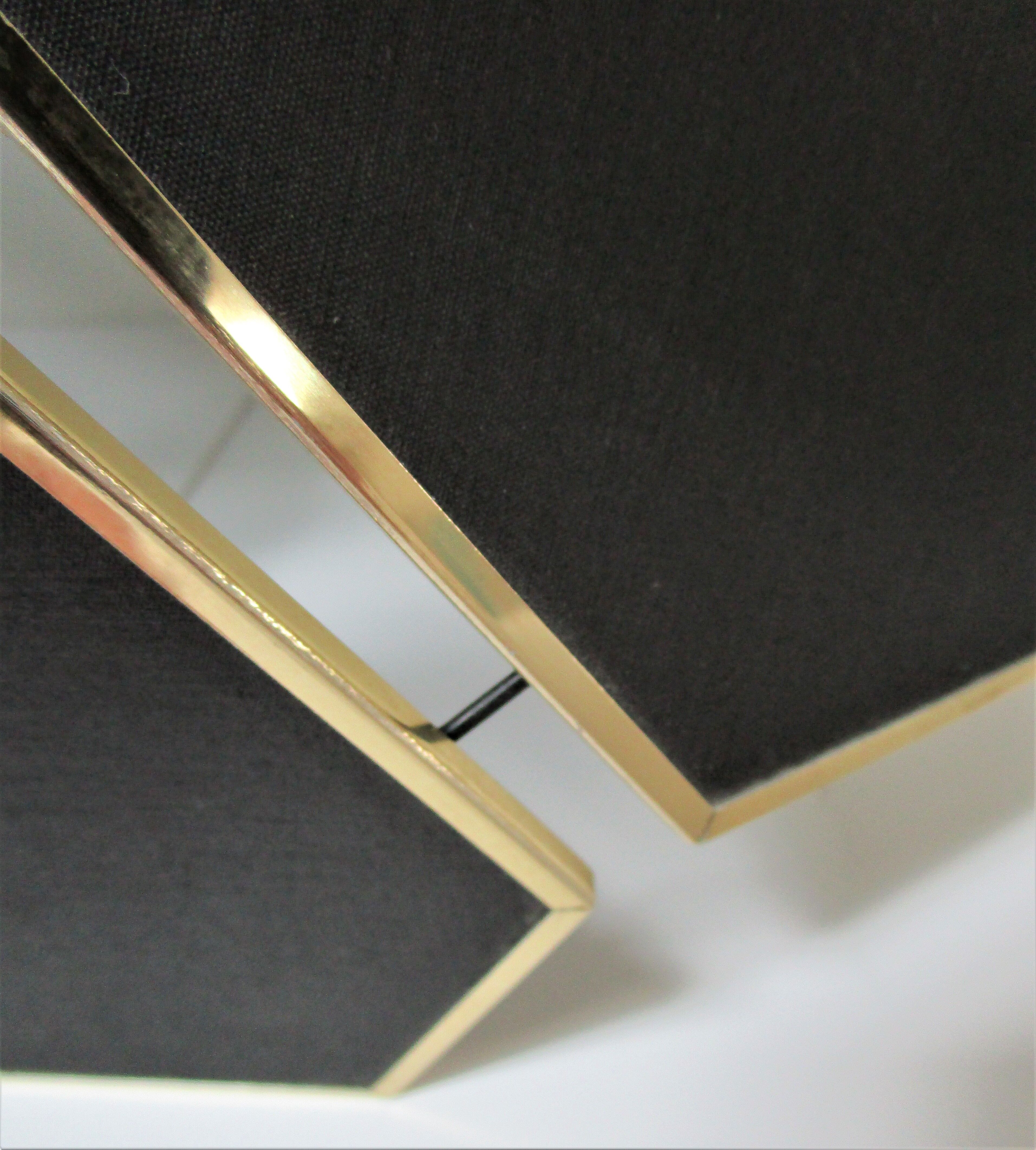 Black flower and gold hanging lamp, 80s