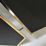 Black flower and gold hanging lamp, 80s