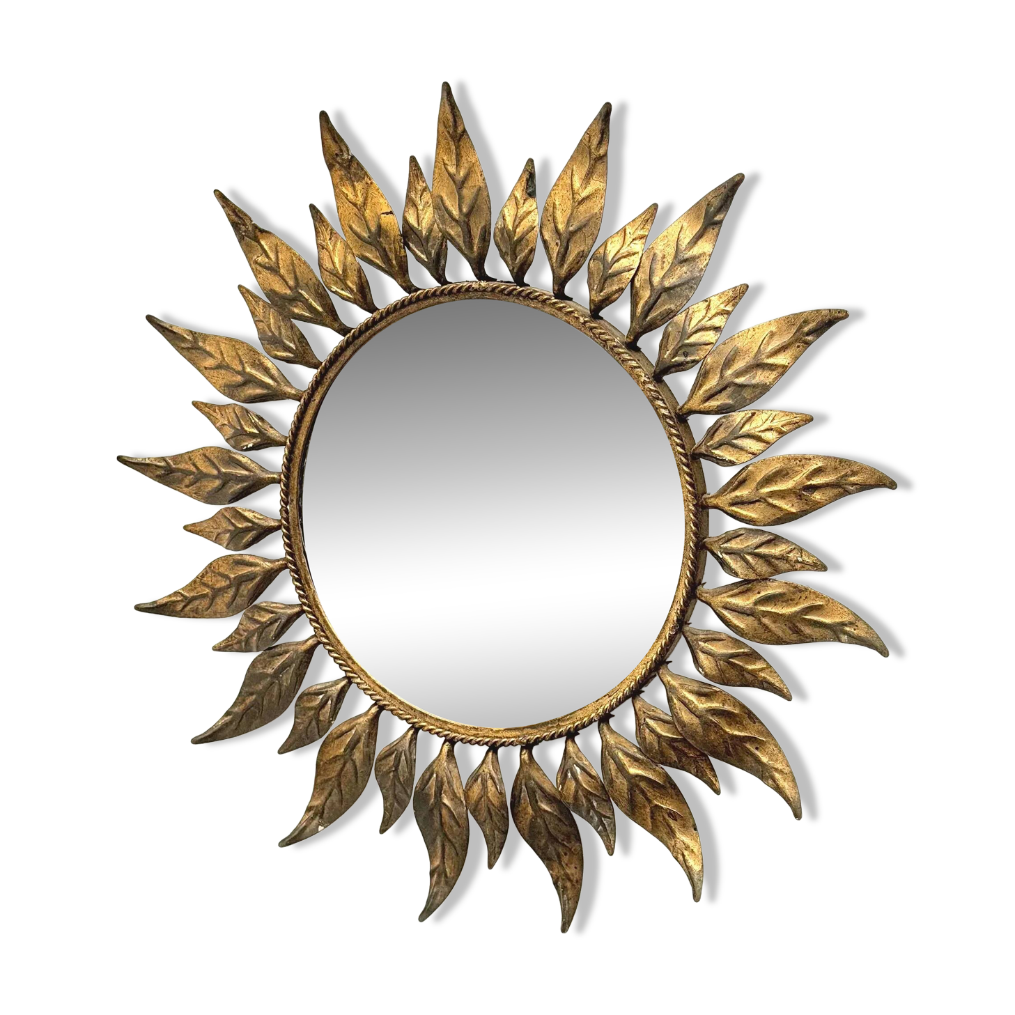 Miroir soleil en métal, Espagne 1960