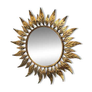 Miroir soleil en métal, Espagne 1960
