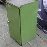 Green industrial metal cabinet