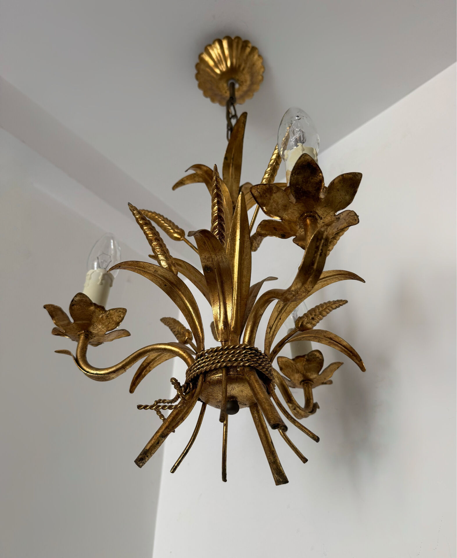 Golden wheat ear lustre Hans KOGL 1970s