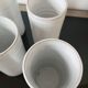 4 vintage stoneware cups in white