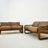 Pair of Rosenthal Studio Line Model Hombre Leather Sofa by Burkhart Vogtherr, Germany 1975