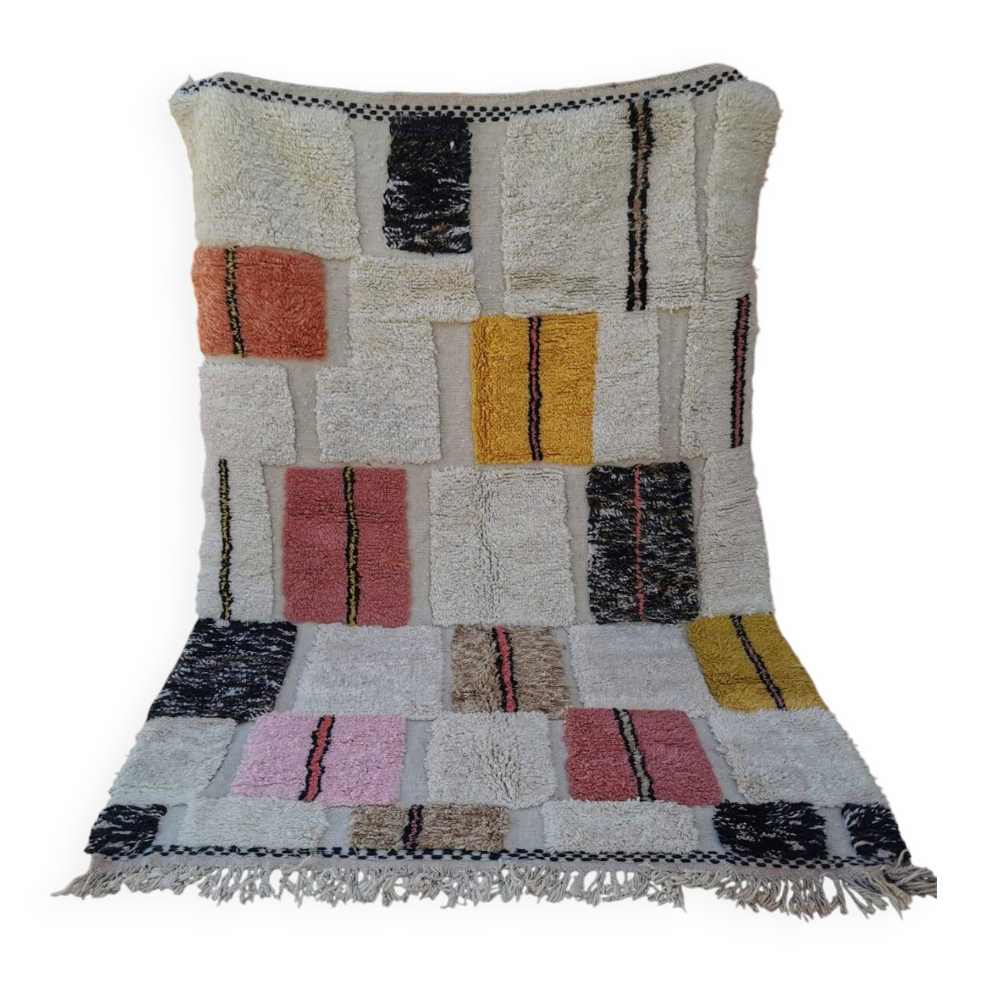 Beni Ouarain Patchwork Rug – Splashes of Colour 250*150 cm