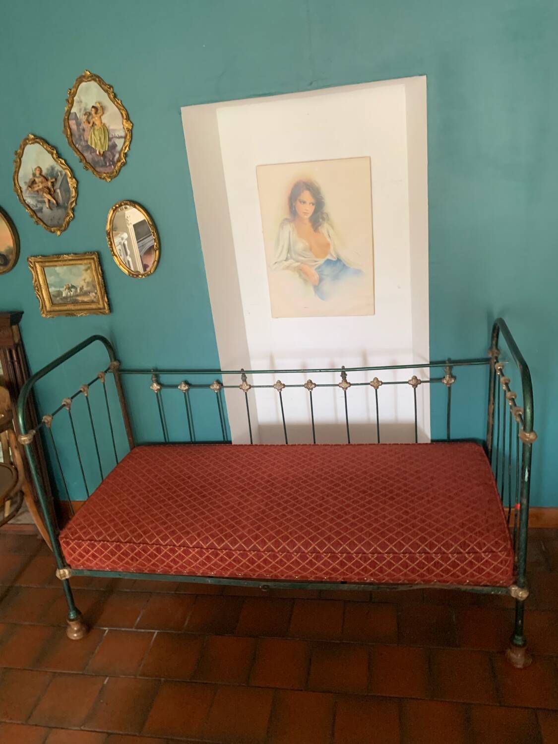 Vintage wrought iron bench