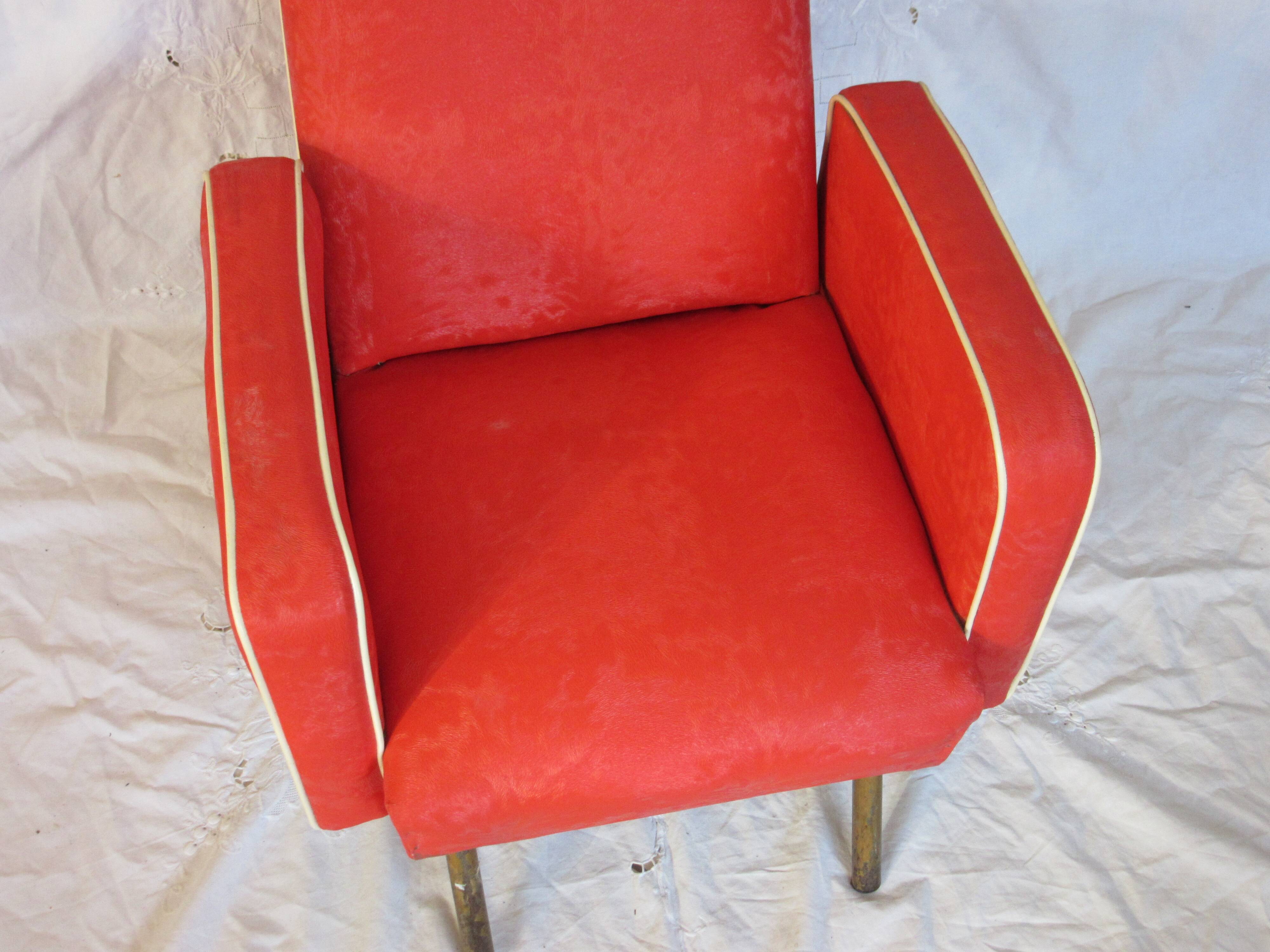 Fauteuil skaï vintage enfant